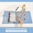 thumbnail image 5 of Doodle Flowers and Leaves 2 Pack Pencil Pouch for 3 Ring Binder Smooth Zipper Folders with Pockets Clear Window Pencil Case, 5 of 6