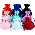 thumbnail image 2 of 7x9cm 10pcs/lot Round Drawstring Velvet Gifts Bag Soft Jewelry Packaging Wedding/Christmas Candy Jewelry Pouches Wholesale 8wine 7x9cm, 2 of 6