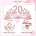 thumbnail image 2 of 20th Birthday Gifts for Girls, 20th Birthday Tiara and Sash Pink, HAPPY 20th Birthday, 2 of 7