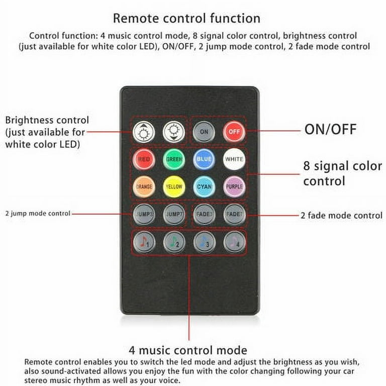 20 Luces LED Para Autos Carro Coche Interior De Colores