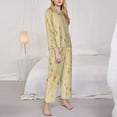thumbnail image 3 of Pofeuu tortilla Print Womens Pajamas Set Long Sleeve Sleepwear Button Down Nightwear Soft Pj Lounge Sets Button Down Pajamas Women-Large, 3 of 7