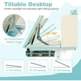 thumbnail image 3 of Kids Desk and Chair Set, Height Adjustable Children School Study Table and Chair Set w/Tilt Desktop, Storage Drawer Hutch, Pen Holder, Student Writing Table, Desk for Kids Boys Girls (Blue), 3 of 16