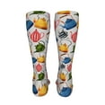 thumbnail image 6 of Honeii Watercolor Teapots Print Calf Socks Sports Socks Seamless Toe, Trouser Socks,Knee High Long Socks for Women and Men-One Size, 6 of 8