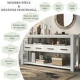 thumbnail image 4 of Noble House 62.2" Large Entryway Table, 4-Drawer Painted Console with 3-Tier Open Shelves & Metal Handles,Versatile,White, 4 of 9