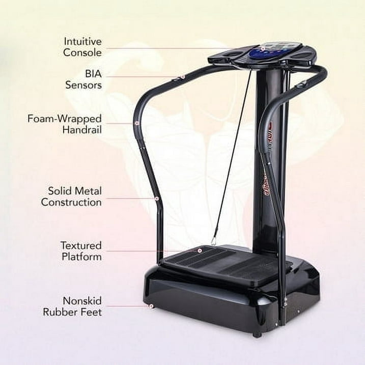 Whole Body Vibration Platform Exercise Machine with MP3 Player 2000W (Black)