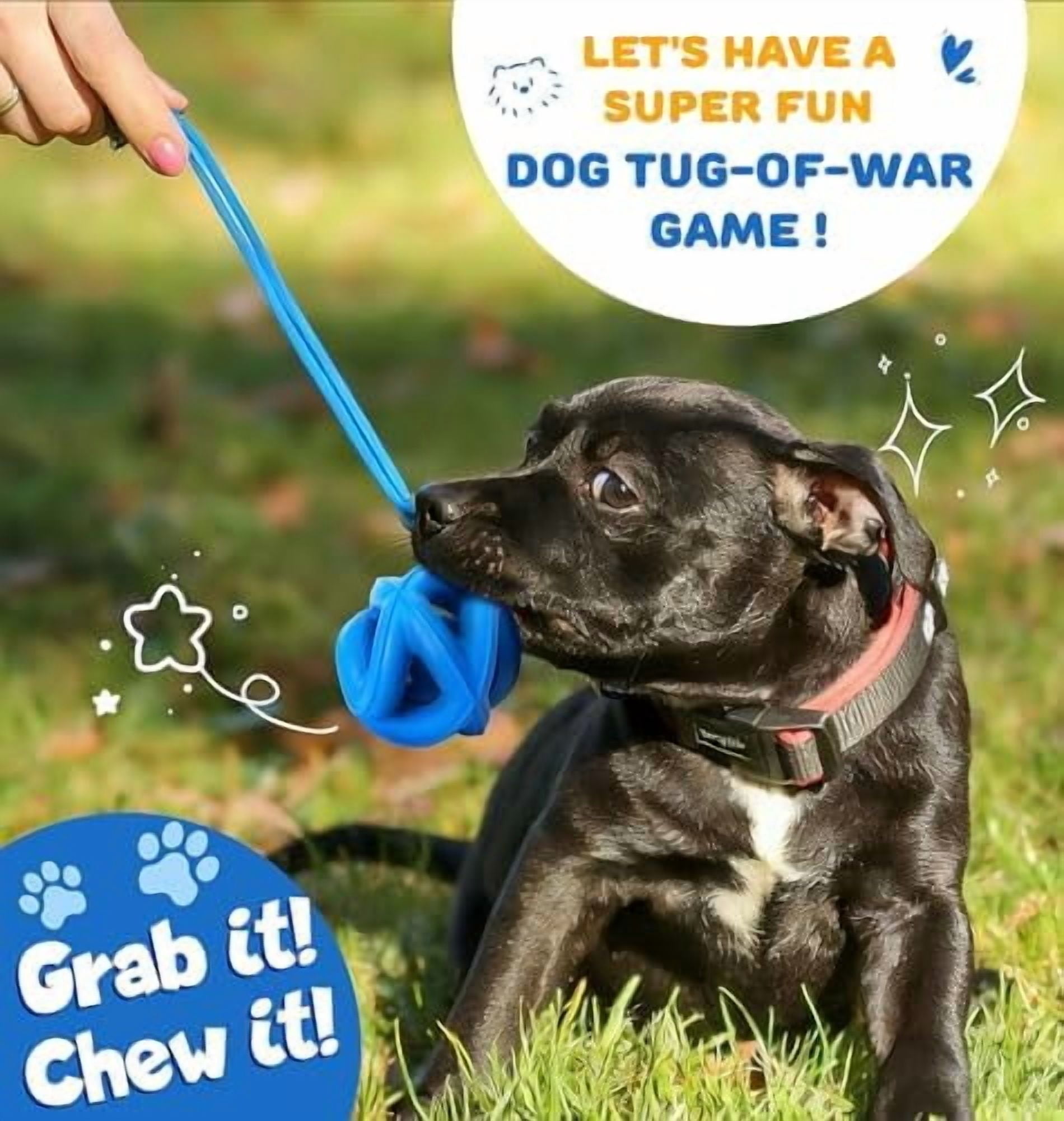 Natural Rubber Indestructible Dog Toys, Durable Dog Chew Toys for Aggressive Chewers - Non-Toxic, Dishwasher Safe, Interactive Dog Toys for Medium Large Breed Dogs, Fetch Training, Navy