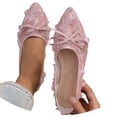 thumbnail image 2 of Casual Shoes for Women Elegant Wide Fit Lace Mesh Pointed Toe With Bow Breathable Casual Shoes For Everyday Wear,Pink,CN:37(US:6.5), 2 of 7