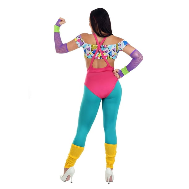 Women's 80s Workout Bandeau Romper Costume - Large