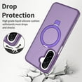 thumbnail image 2 of Magnetic Matte Phone Case with Ring Kickstand for Samsung Galaxy A16 5G (6.7"), Compatible with MagSafe and Magnetic Car Mount/Power Bank, Anti-Scratch, Protective Translucent Back Cover, Darkpurple, 2 of 6
