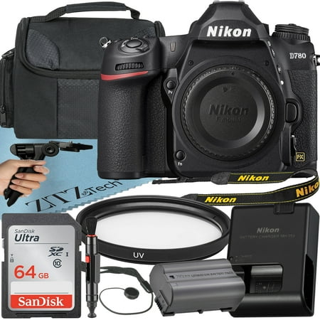 Nikon D780 DSLR Camera (Body Only) with 24.5MP FX-Format BSI CMOS Sensor + SanDisk 64GB Memory Card + ZeeTech Accessory Bundle