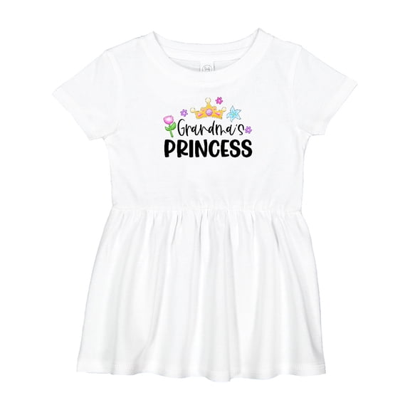 Inktastic Grandma's Princess Crown and Flowers Girls Baby Dress