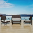 thumbnail image 4 of vidaXL Patio Furniture Set 4 Piece Outdoor Sofa with Coffee Table Poly Rattan, 4 of 5