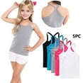 thumbnail image 2 of ZACPNCV 5 Pack Girls Dance Tank Tops Racerback Camisole Spaghetti Strap Camis Sleeveless Undershirts Ballet Gymnastics Wear White 10-11 Years, 2 of 9