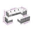 thumbnail image 3 of vidaXL 8 Piece Garden Lounge Set with Cushions Poly Rattan Black, 3 of 4