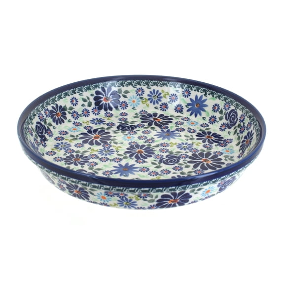 Blue Rose Polish Pottery Fantasy Pie Plate