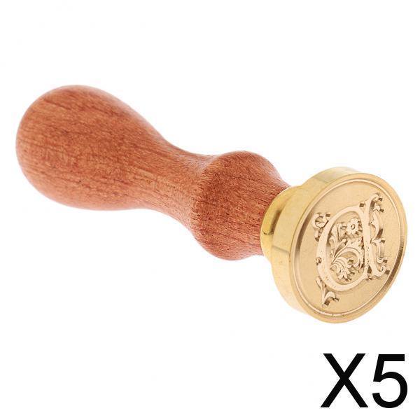Sello de cera de sellado Retro Soledad Clásico Letra del Alfabeto de madera 5 piezas