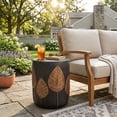 thumbnail image 1 of Lightweight Concrete Side Table - Boho Outdoor Accent Table - Copper Finish, 1 of 7