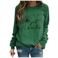 thumbnail image 2 of Augper Women's Casual Floral Print Long Sleeve Pullover Tops Crew Neck Lightweight Flower Landscape Graphic Sweatshirts, 2 of 5