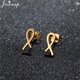 thumbnail image 3 of Pendientes geométricos de acero inoxidable para mujer, aretes minimalistas con forma de U, forma de círculo, triángulo y estrella, 3 of 5