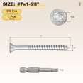 thumbnail image 2 of Deck Screws (#7x1-5/8") 400Pcs, 410 Stainless Steel Wood Screw Decking Screws with T15 Torx Drive Head - for Wood Fence, Table, Chairs, Silver, 2 of 7