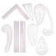 thumbnail image 2 of Goick Regla de Costura Regla de Ropa Rosa 9pcs Plantillas de Acolchado de Regla de Curva de Costura Multiusos, 2 of 5