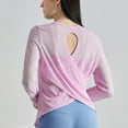 thumbnail image 2 of Ahdbta Long Sleeve Workout Shirts for Women Lightweight Gym Athletic Yoga Tops Criss Cross Open Back Running T-Shirt, 2 of 7