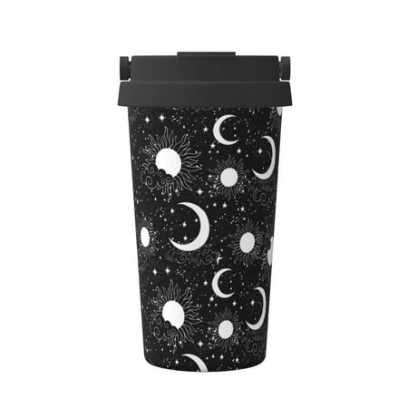

KLL Crescent and Stars Pattern Stainless Steel Vacuum Insulated Tumbler - Carry Insulated Coffee Mug - Reusable Insulated Cold Brew Iced Coffee Cup Thermos