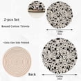 thumbnail image 3 of GZHJMY 2 Pcs Cotton Black and White Doodle Dogs Woven Pot Holder Trivets Set,Round Coasters Placemat for Cooking Baking Hot Dish Pan Pot Bowl Teapot(7&9 Inches), 3 of 5