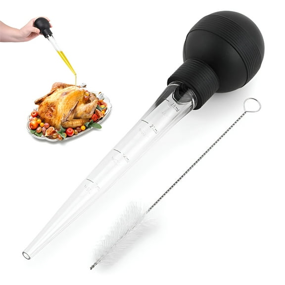 ACDANC Turkey Baster Syringe,Ham Injectional Marinade,Turkey Baster Plastic,Glass Turkey Baster,Turkey Baster With Rubber Bulb With Measuring Lines