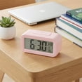 thumbnail image 2 of REGALWOVEN Small Digital Alarm Clock for Bedroom, Alarm Clocks with Big Numbers Display, Temperature, Snooze, 12/24H for Deep Sleepers Pink, 2 of 6