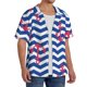 thumbnail image 2 of Balery Nautical Anchors Camisa Casual de Manga Corta con Botones para Hombre, Texturizada, Estilo Cubano, para Playa, Verano-3X-Large, 2 of 5