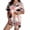 A202 Pink, variant on FASHOFT Womens Halloween Pajamas Set Ghost Pumpkin Printing Button Up Pjs Short Sleeve Ruffle Sleepwear Notch Collar Bride Soft Comfy Pj Lounge Sets Light Pink L