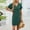 Green, variant on QUNYINEY Women's Nightgown Red Cotton Button Short Sleeve Sleep Dress Knee Length Comfy V Neck Women Sleepwear