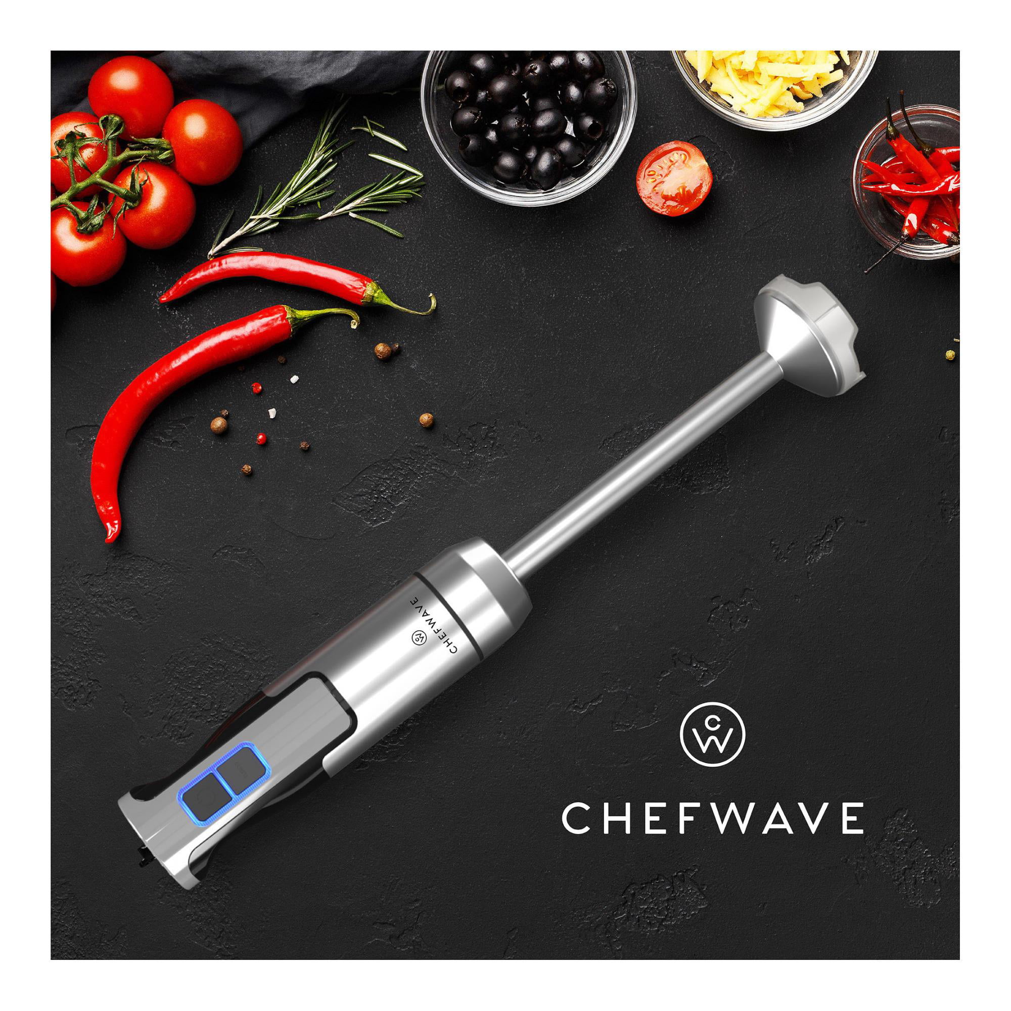 ChefWave Intermix Immersion Blender Handheld, 500W 5-in-1 Multi-Purpose  Hand Blender, 9-Speed Stick Blender, 20oz Beaker, 20oz Chopper, Egg Whisk