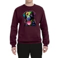 thumbnail image 2 of Love Can Make a Tail Wag Pitbull Dog Lover Unisex Crewneck Graphic Sweatshirt, Maroon, Large, 2 of 3