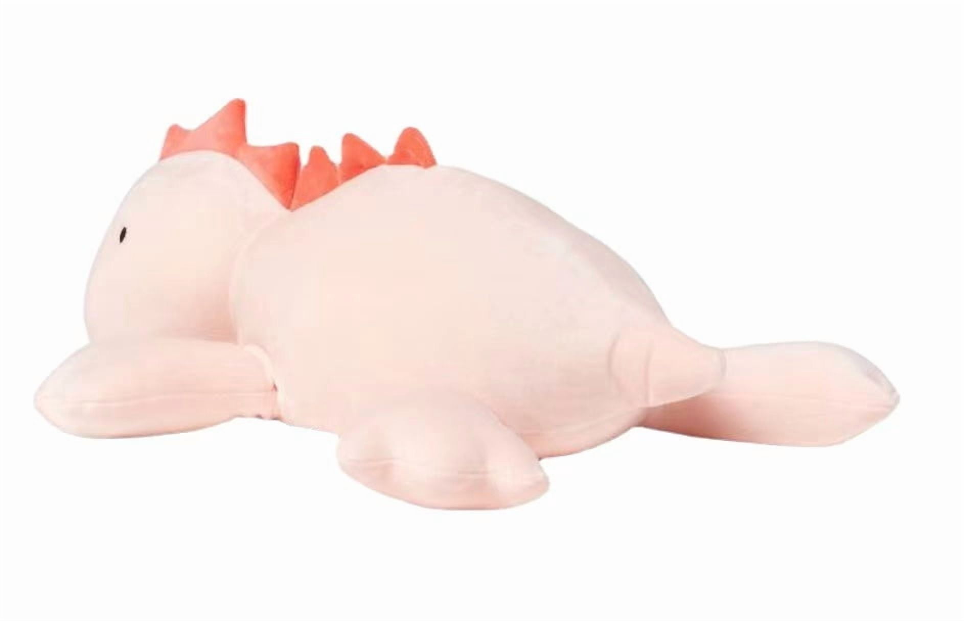 Miaobe Cute Dinosaur Weighted Plush Toy,13.7 Inch Soft Dinosaur Weighted Plush Throw Pillow,Pressure Touch Lumbar Cushion,Pink Dinosaur Stuffed Animals for Birthday Gifts (13.7 in, Stegosaurus)