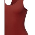 thumbnail image 4 of A2Y Women's Fashion Basic Premium Cotton Racerback Tank Body Suit Dark Rust XS, 4 of 5