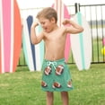 thumbnail image 4 of FORMRS Boys Swim Trunks Quick Dry Mesh Liner Boardshorts Sizes XS-XL, Green American Footballs, 4 of 7