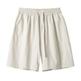 thumbnail image 4 of sususu Mens Basketball Shorts with Pockets Lightweight Loose Fit Athletic Shorts Mesh Gym Shorts for Men Beige XL, 4 of 5