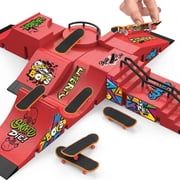 Fingerboard Skate Park Set - Compatible with Tech Deck Skateboards - 6 Ramps, 6 Fingerboards, Obstacles - Ideal for Fingerboard Enthusiasts