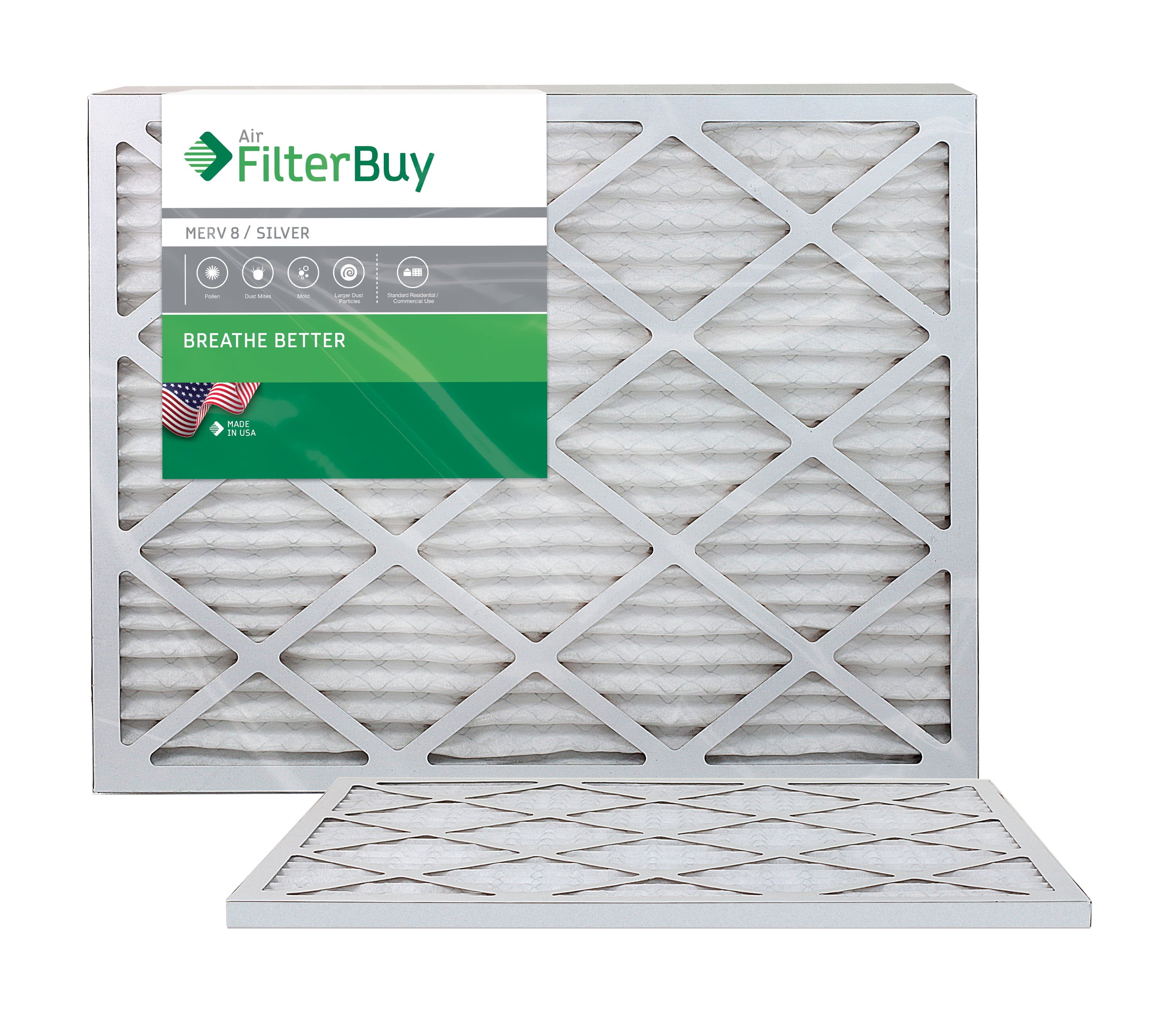 Case of 12 Made in the USA 20x25x1 Merv 8 Pleated AC Furnace Filters