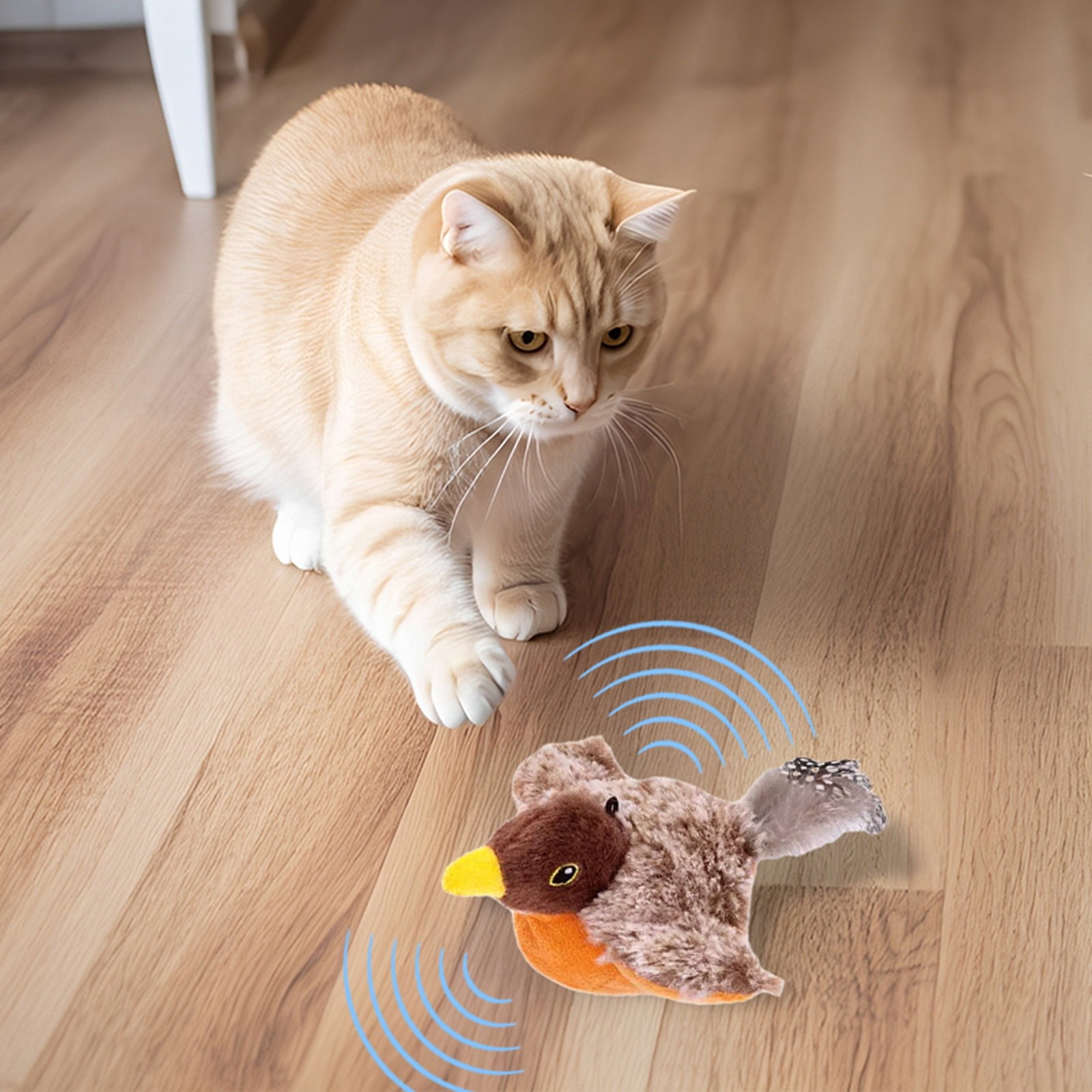 Pet Toys Cat Interactive Birds Toy for Indoor Play with Chirping and Flapping Motion Ivibrate Sound- Bird Cat Toy for Engagement Safe and Materials