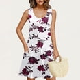 thumbnail image 4 of Vestido Corto de Verano Casual de Moda Impreso Cuello Redondo Bolsillo sin Mangas de las Mujeres, Vestido Casual para Diario, 4 of 9