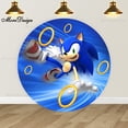 thumbnail image 4 of Fondo redondo de Sonic the Hedgehog para decoración de fiestas de cumpleaños de niños, cubiertas cilíndricas de tela, fondo para fotografía, 4 of 5
