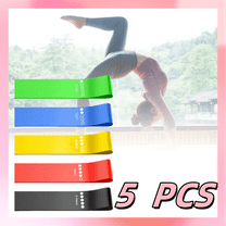 MJTYUTMO Resistance Bands for Working Out Set of 5 PCS - Elastic Exercise Bands for Home Workout, Pilates, Yoga, Rehab, Physical Therapy with Carry Bag