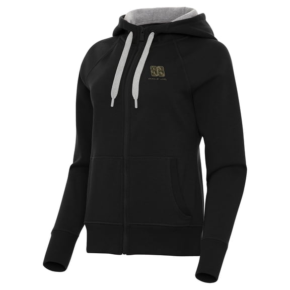Women's-Antigua Black Dale Earnhardt Jr. Victory Full-Zip Hoodie
