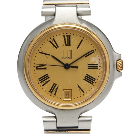Pre-Owned Dunhill Millennium Quartz Watch, Gold Dial, Stainless Steel, Plated, Men's (Fair)