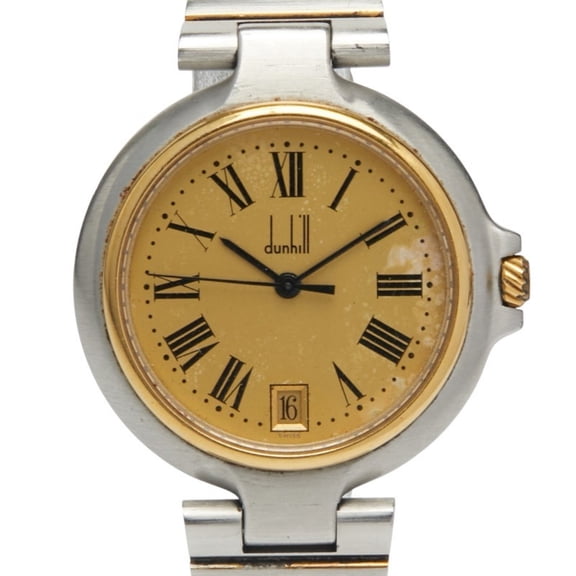 Pre-Owned Dunhill Millennium Quartz Watch, Gold Dial, Stainless Steel, Plated, Men's (Fair)
