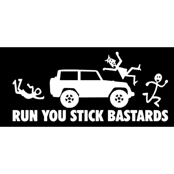 Stickers- Stick Figure Family sticker for Jeep Decal Run you Stick Bastrds funny truck sticker car decal White Stickers- Stick Figure Family sticker for Jeep Decal Run you Stick Bastrds funny truck sticker car decal White