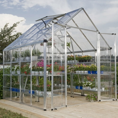 Palram 8' x 8' Clear Panel Greenhouse, Silver by Palram